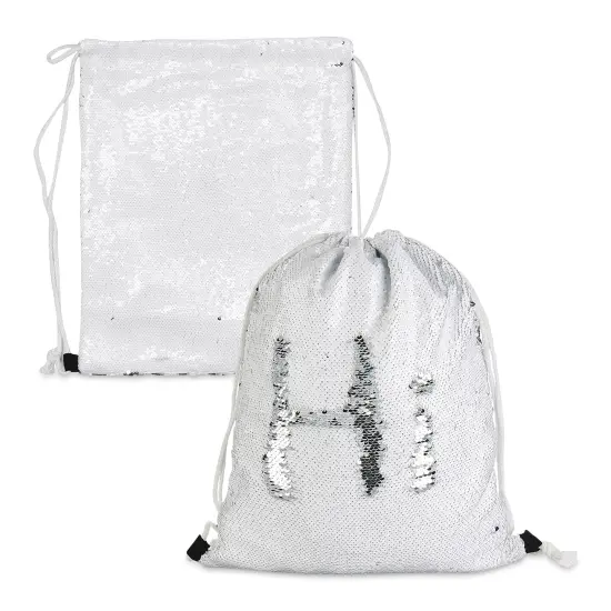 Craft Express Sublimation Printing Drawstring Backpacks - Sequin, Pkg of 2 {1}