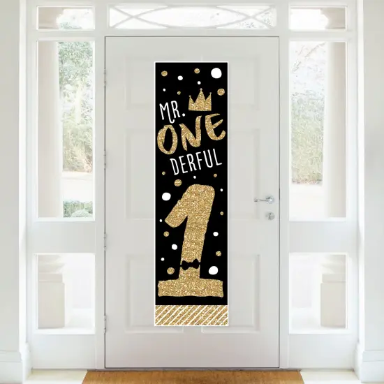 Big Dot of Happiness 1st Birthday Little Mr. Onederful - Boy First Birthday Party Front Door Decoration - Vertical Banner {3}