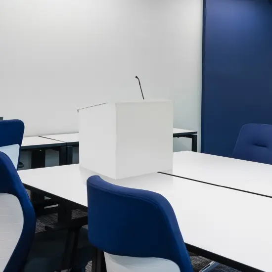 Foldable Tabletop Portable Podium, for Church, School, Office, or Home White {3}