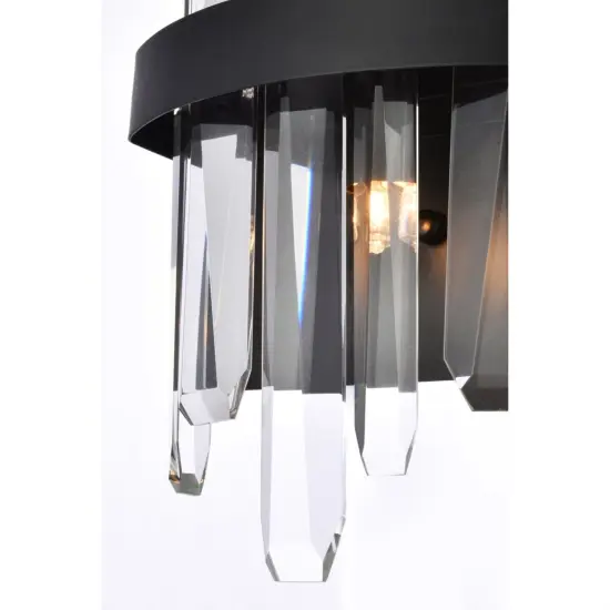 Serena 8 inch crystal bath sconce in black {4}