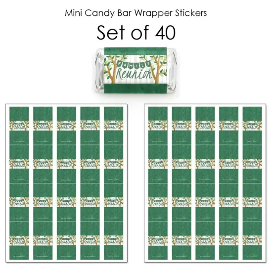 Big Dot of Happiness Family Tree Reunion - Mini Candy Bar Wrapper Stickers - Family Gathering Party Small Favors - 40 Count {4}