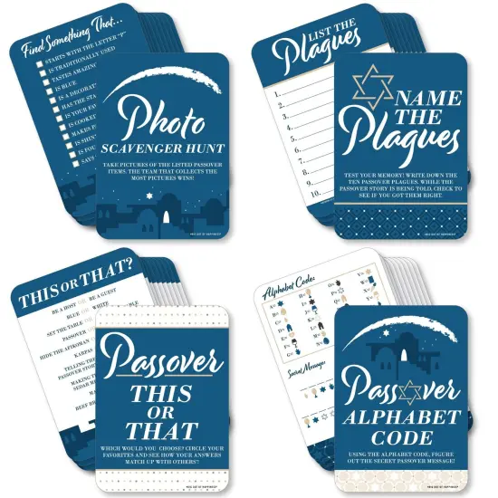 Big Dot of Happiness Happy Passover - 4 Pesach Party Games - 10 Cards Each - Gamerific Bundle {1}