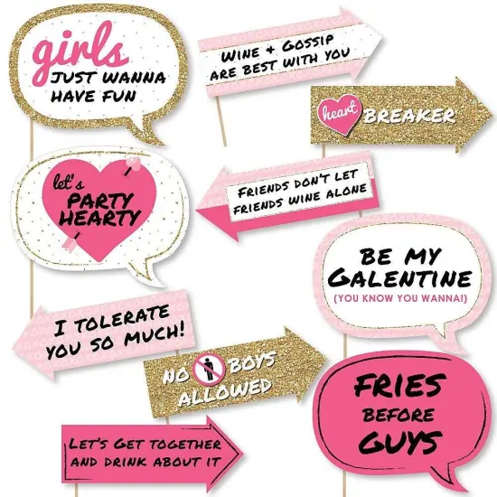 Big Dot of Happiness Funny Be My Galentine - Valentine's Day Photo Booth Props Kit - 10 Piece {1}