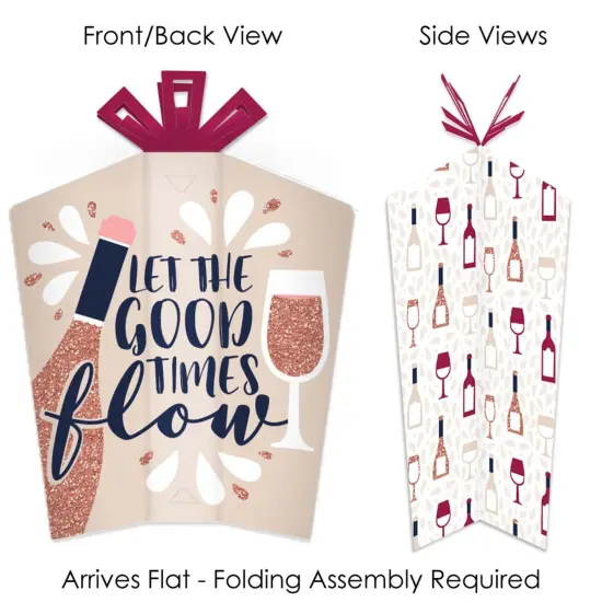 Big Dot of Happiness But First, Wine - Table Decorations - Wine Tasting Party Fold and Flare Centerpieces - 10 Count {3}