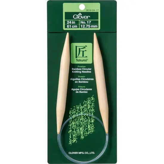 Takumi Bamboo Circular Knitting Needles 24"-Size 17 {1}