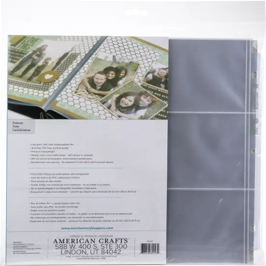 We R Post Bound Photo Sleeves 12"X12" 10/Pkg-Six 4"X6" Pockets {3}
