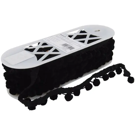 Simplicity Ball Fringe 1-1/8"X12yd-Black {1}
