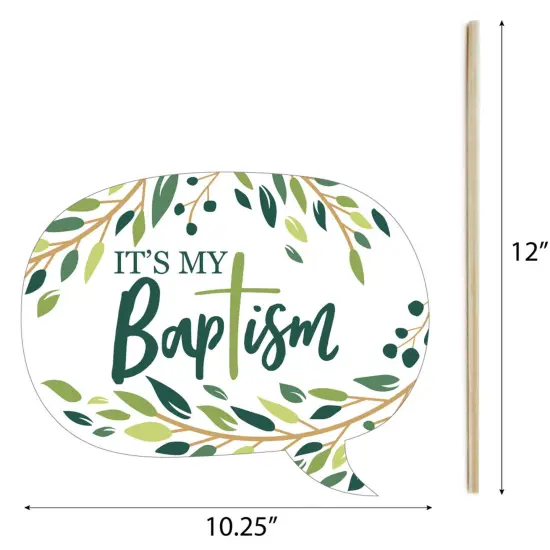 Big Dot of Happiness Baptism Elegant Cross - Religious Party Photo Booth Props Kit - 20 Count {7}