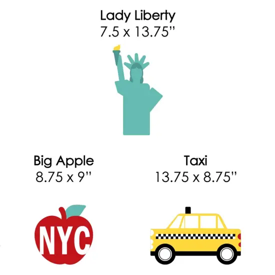 Big Dot of Happiness NYC Cityscape - Big Apple, Taxi, Skyscraper and Lady Liberty Lawn Decor - Outdoor New York City Party Yard Decorations - 10 Piece {7}