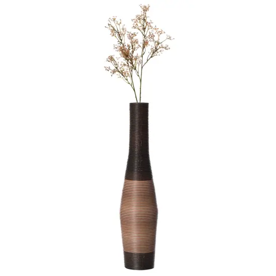 Tall Decorative Unique Floor Vase, Freestanding Designer Modern Floor Vase, floor flower vase, PVC Floor Vase, Large Flower Holder, 41-Inch-Tall Vase Brown {8}