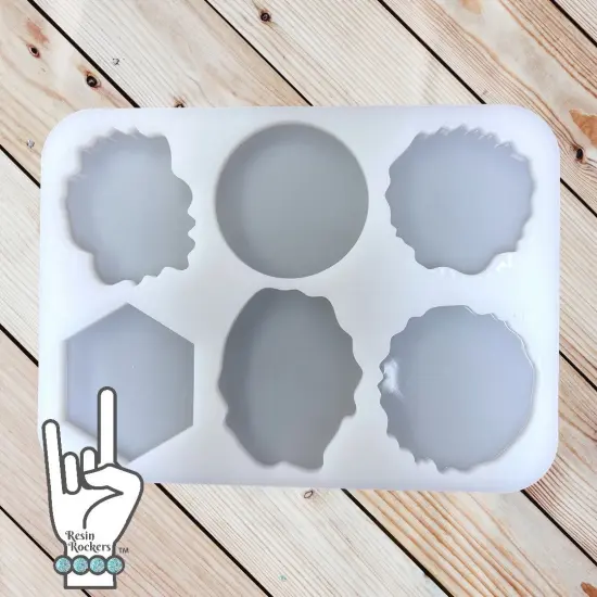 UV Safe 6 Part Plain Shape Variety Badge Reel Phone Grip Silicone Mold {1}