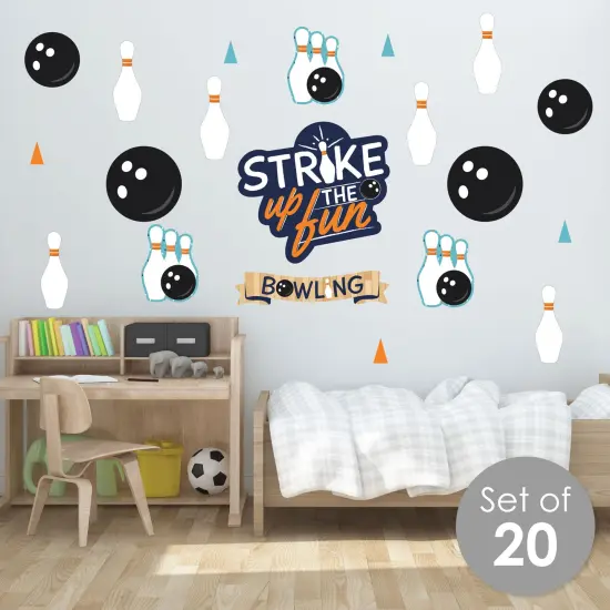 Big Dot of Happiness Strike Up the Fun - Bowling - Peel and Stick Sports Decor Vinyl Wall Art Stickers - Wall Decals - Set of 20 {3}