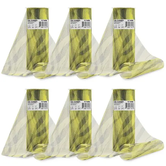 Premium Zebra Print Tulle Spool of 6" X 10 Yards Yellow {1}