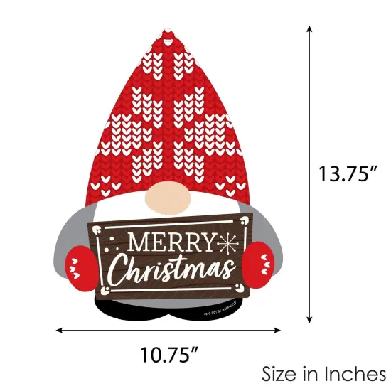 Big Dot of Happiness Christmas Gnomes - Hanging Porch Holiday Party Outdoor Decorations - Front Door Decor - 1 Piece Sign {7}