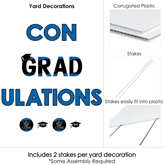 Big Dot of Happiness Blue Graduation Party Yard Signs - Outdoor Lawn Decorations - ConGRADulations {6}