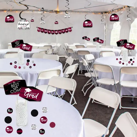 Big Dot of Happiness Maroon Grad - Best is Yet to Come - Burgundy Graduation Party Supplies Decoration Kit - Decor Galore Party Pack - 51 Pieces {4}