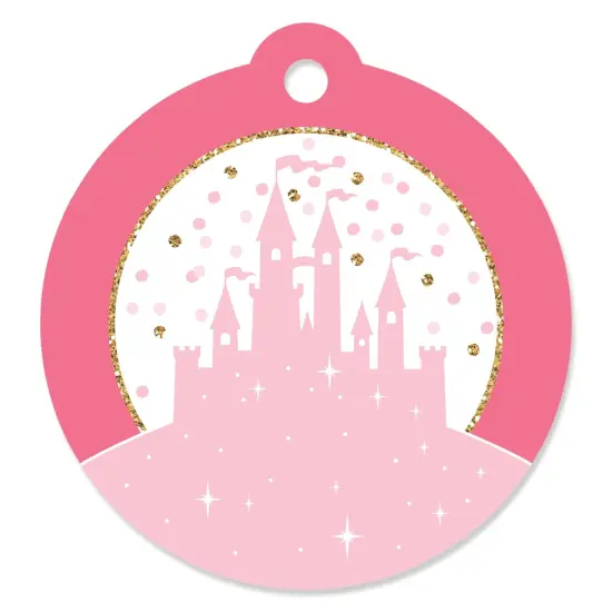 Big Dot of Happiness Little Princess Crown - Pink and Gold Princess Baby Shower or Birthday Party Favor Gift Tags (Set of 20) {1}