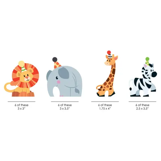 Big Dot of Happiness Jungle Party Animals - DIY Shaped Safari Zoo Animal Birthday Party or Baby Shower Cut-Outs - 24 Count {3}