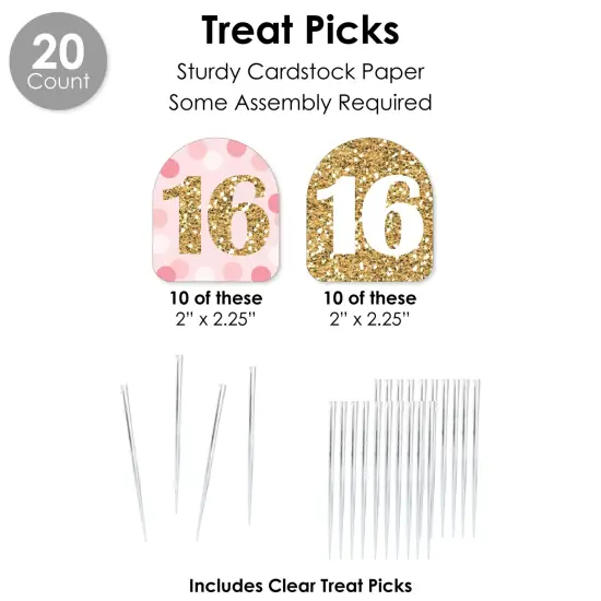 Big Dot of Happiness Sweet 16 - 16th Birthday Party Favors and Cupcake Kit - Fabulous Favor Party Pack - 100 Pieces {7}