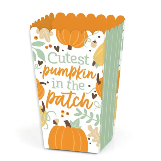 Big Dot of Happiness Little Pumpkin - Fall Birthday Party or Baby Shower Favor Popcorn Treat Boxes - Set of 12 {1}