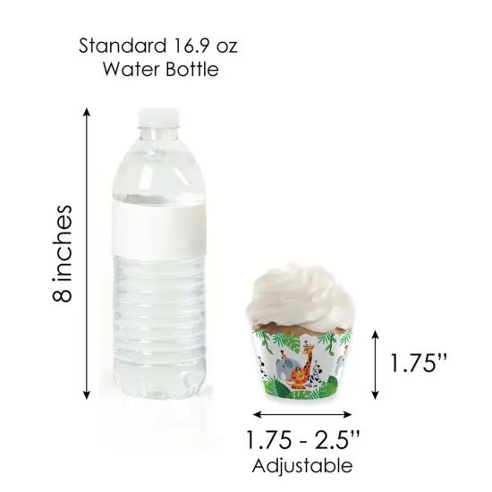 Big Dot of Happiness Jungle Party Animals - Cupcake Decor - Safari Animal Birthday Party or Baby Shower Cupcake Wrappers & Treat Picks Kit - Set of 24 {7}