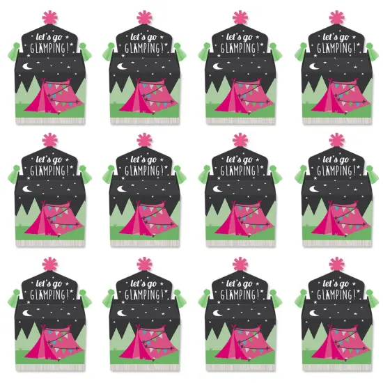 Big Dot of Happiness Let's Go Glamping - Treat Box Party Favors - Camp Glamp Party or Birthday Party Goodie Gable Boxes - Set of 12 {6}