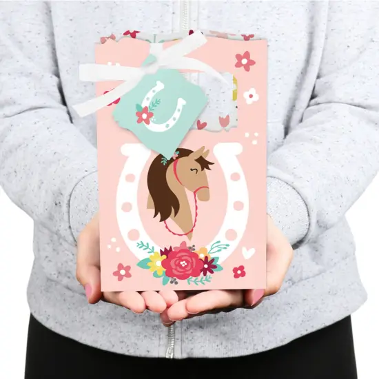 Big Dot of Happiness Run Wild Horses - Pony Birthday Party Favor Boxes - Set of 12 {6}