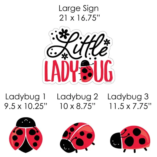 Big Dot of Happiness Happy Little Ladybug - Yard Sign and Outdoor Lawn Decorations - Baby Shower or Birthday Party Yard Signs - Set of 8 {7}