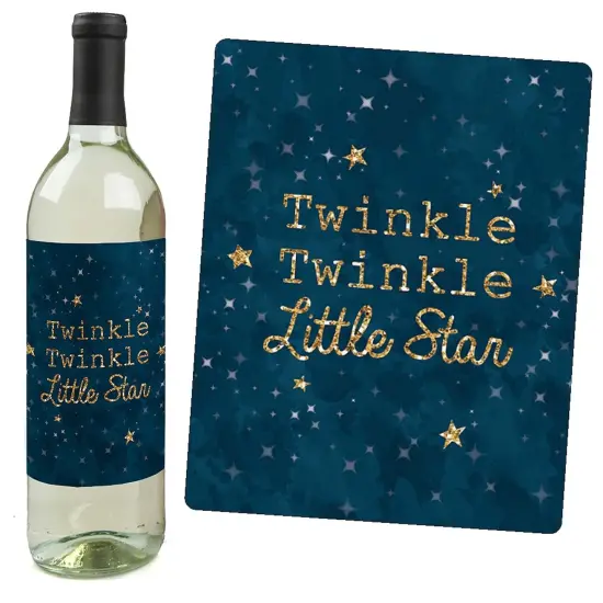 Big Dot of Happiness Twinkle Twinkle Little Star - Baby Shower or Birthday Party Decorations for Women and Men - Wine Bottle Label Stickers - Set of 4 {3}