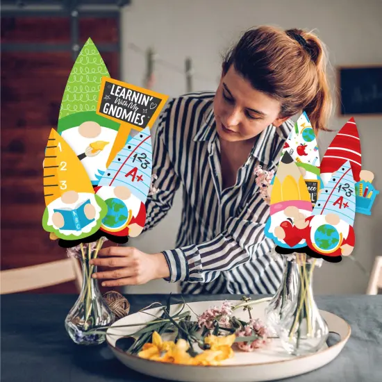 Big Dot of Happiness School Gnomes - Teacher and Classroom Decorations Centerpiece Sticks - Showstopper Table Toppers - 35 Pieces {4}