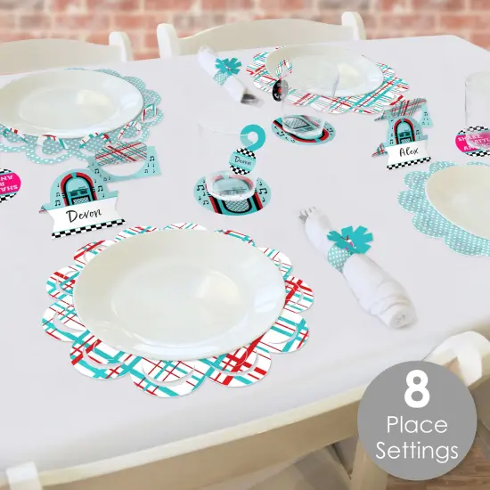 Big Dot of Happiness 50&rsquo;s Sock Hop - 1950s Rock N Roll Party Paper Charger and Table Decorations - Chargerific Kit - Place Setting for 8 {3}