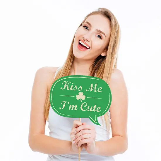 Big Dot of Happiness Funny St. Patrick's Day - Saint Paddy's Day Photo Booth Props Kit - 10 Piece {3}