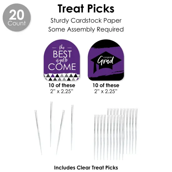 Big Dot of Happiness Purple Grad - Best is Yet to Come - Purple Graduation Party Favors and Cupcake Kit - Fabulous Favor Party Pack - 100 Pieces {7}