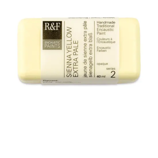 R&F Encaustic Paint Block - Sienna Yellow Extra Pale, 40 ml block {2}