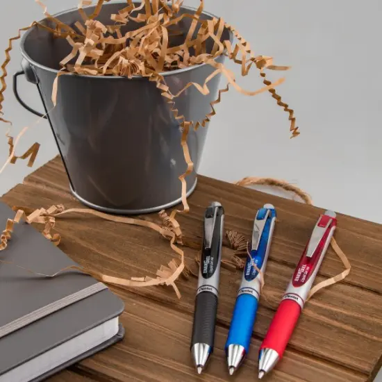 EnerGel RTX Retractable Liquid Gel Pen, (0.7mm) Metal Tip, Medium Line,0.7mm, Black Ink, 12-Pk Hanging Window Box {3}