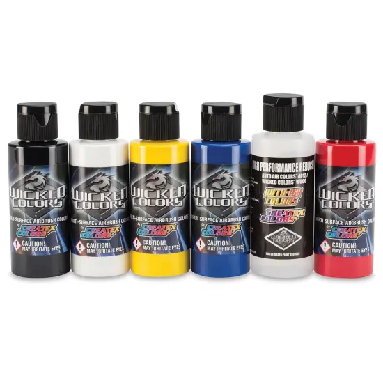 Createx Wicked Colors Airbrush Color - 2 oz, Set of 6, Primary {2}