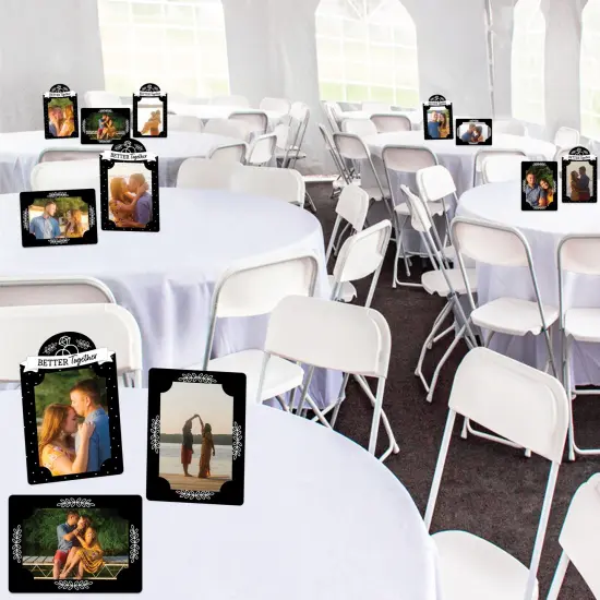 Big Dot of Happiness Mr. and Mrs. - Black and White Wedding or Bridal Shower 4x6 Picture Display - Paper Photo Frames - Set of 12 {3}