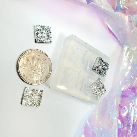 Square Druzy Chunky Stud Silicone Mold(B4) {2}