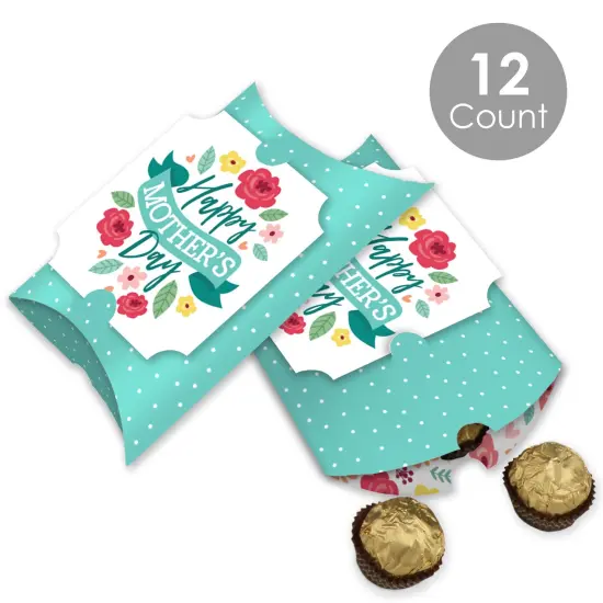 Big Dot of Happiness Colorful Floral Happy Mother's Day - Favor Gift Boxes - We Love Mom Party Large Pillow Boxes - Set of 12 {3}