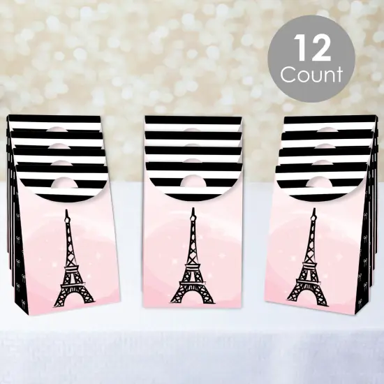 Big Dot of Happiness Paris, Ooh La La - Paris Themed Baby Shower or Birthday Gift Favor Bags - Party Goodie Boxes - Set of 12 {3}