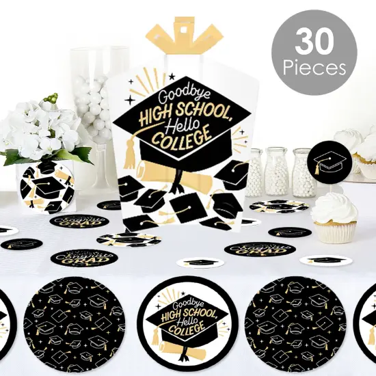 Big Dot of Happiness Goodbye High School, Hello College - Graduation Party Decor and Confetti - Terrific Table Centerpiece Kit - Set of 30 {3}