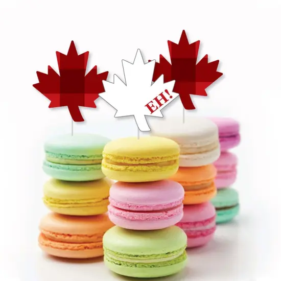 Big Dot of Happiness Canada Day - Dessert Cupcake Toppers - Canadian Party Clear Treat Picks - Set of 24 {6}