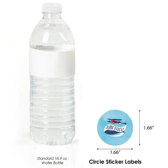 Big Dot of Happiness Taking Flight - Airplane - Vintage Plane Baby Shower or Birthday Party Circle Sticker Labels - 24 Count {4}