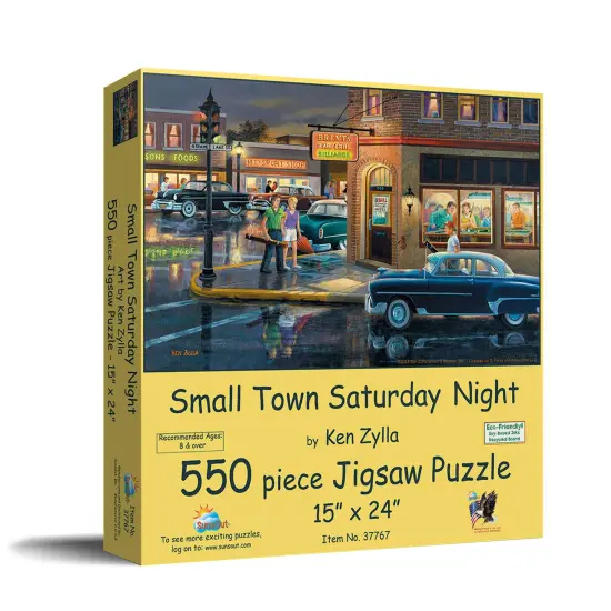 Sunsout Small Town Saturday Night 550 pc Jigsaw Puzzle 37767 {3}