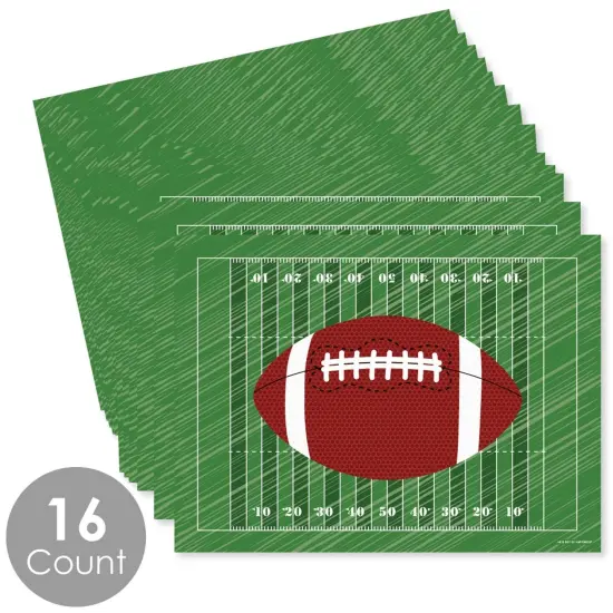 Big Dot of Happiness End Zone - Football - Party Table Decorations - Baby Shower or Birthday Party Placemats - Set of 16 {4}