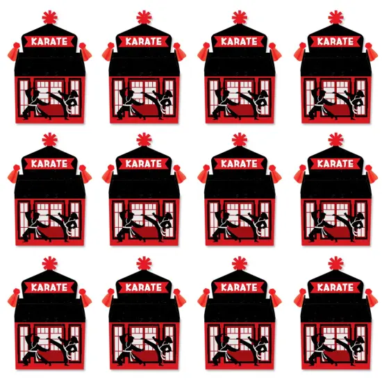 Big Dot of Happiness Karate Master - Treat Box Party Favors - Martial Arts Birthday Party Goodie Gable Boxes - Set of 12 {6}