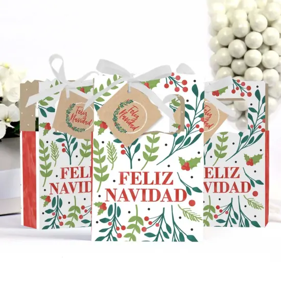 Big Dot of Happiness Feliz Navidad - Holiday and Spanish Christmas Party Favor Boxes - Set of 12 {4}