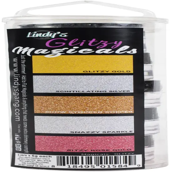 Lindy's Stamp Gang Flat Glitzy Magicals .25oz 5/Pkg-Glitzy Magicals {1}