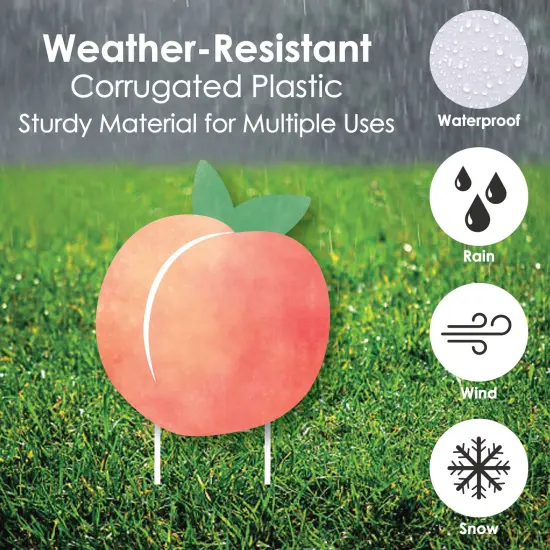 Big Dot of Happiness Sweet as a Peach - Yard Sign and Outdoor Lawn Decorations - Fruit Themed Baby Shower or Birthday Party Yard Signs - Set of 8 {4}