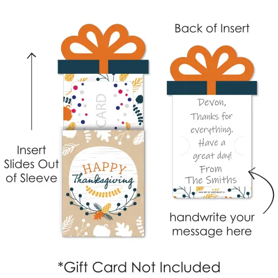 Big Dot of Happiness Happy Thanksgiving - Fall Harvest Party Money and Gift Card Sleeves - Nifty Gifty Card Holders - Set of 8 {7}